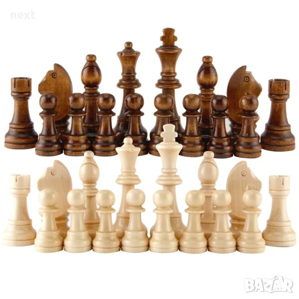 Комплект дървени фигури за шах, комплект 5,5 мм, снимка 1