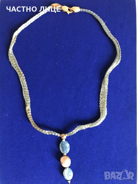 Синьо колие  Сини бижута Брошка чудесен подарък , снимка 1