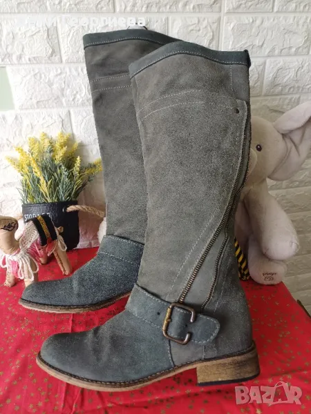 Ботуши естествен велур , снимка 1