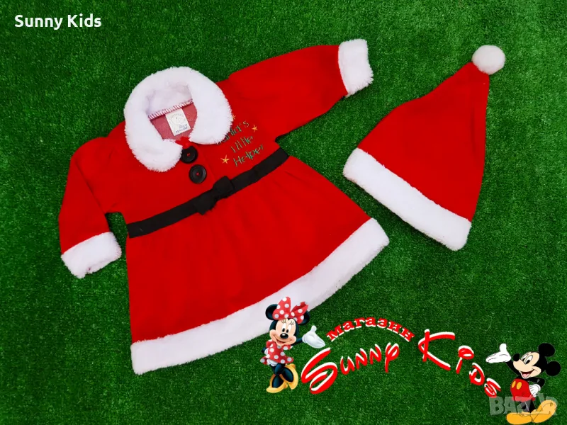 НОВА коледно - новогодишна плюшена рокля, снимка 1