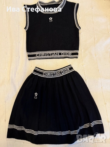 Нов сет комплект от две части елегантен костюм пола топ Christian Dior , снимка 3 - Абсорбатори - 52722514