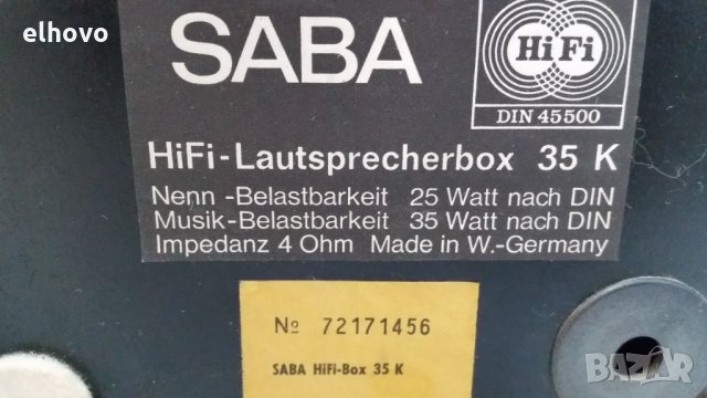 Тонколони Saba Hi-Fi Box 35K, снимка 5 - Тонколони - 26574000