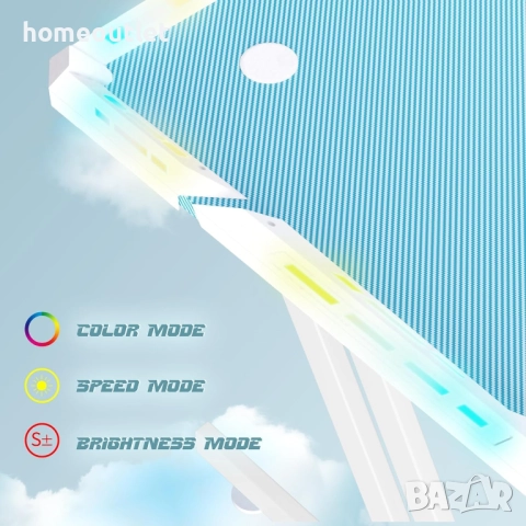 ПРОМОЦИЯ Геймърско бюро 120 см с RGB осветление, поставка за слушалки и чаша HL HDLGD-ZZLEDBU, снимка 7 - Бюра - 51616390