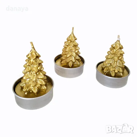 5315 Комплект коледни свещи Елхички, 3 броя, снимка 5 - Декорация за дома - 47535438