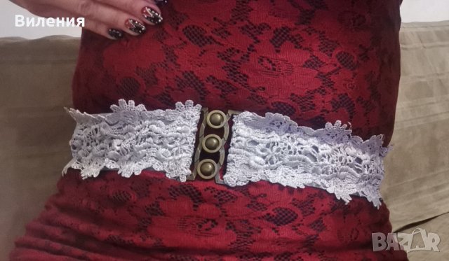  Елегантна дантелена рокля, снимка 5 - Рокли - 44131102