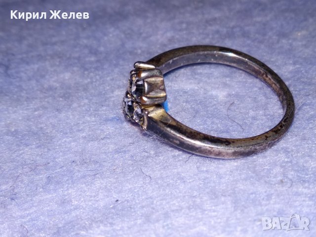 СРЕБЪРЕН или ПОСРЕБРЕН СКЪПОЦЕНЕН РЕТРО АР НУВО ПРЪСТЕН с ИСКРЯЩИ ЦИРКОНИ и ЩЕМПЕЛ на МАЙСТОРА 30606, снимка 7 - Антикварни и старинни предмети - 40757285