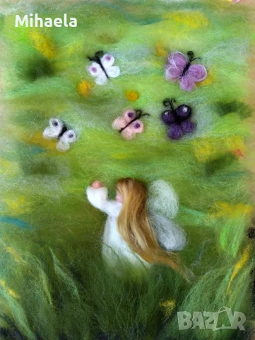 "Да хванеш пеперуда" - картина от вълна , снимка 7 - Картини - 49750347