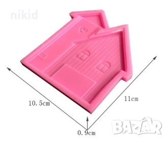 Къща с комин плитък силиконов молд форма фондан фипс шоколад, снимка 2 - Форми - 37015632