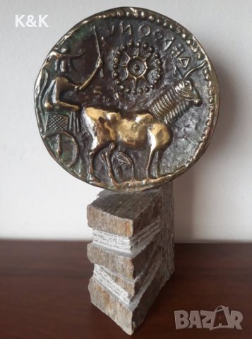 Антична бронзова монета, снимка 2 - Статуетки - 28835167