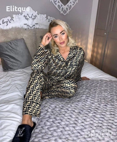 дамски пижами с дълъг ръкав Christian Dior fendi Victoria's secret chanel Versace Louis Vuitton , снимка 10 - Пижами - 53083299