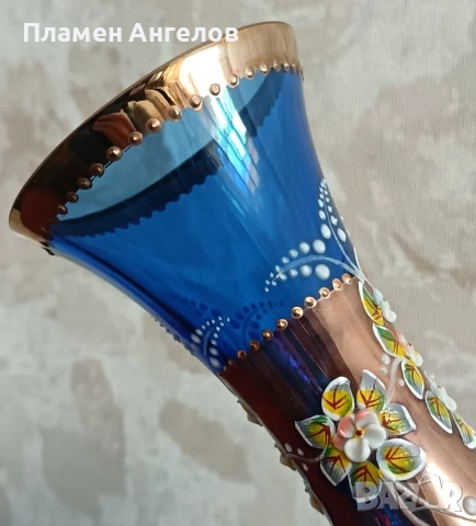 Кристална ваза Бохемия-Чехия , снимка 12 - Вази - 48203112