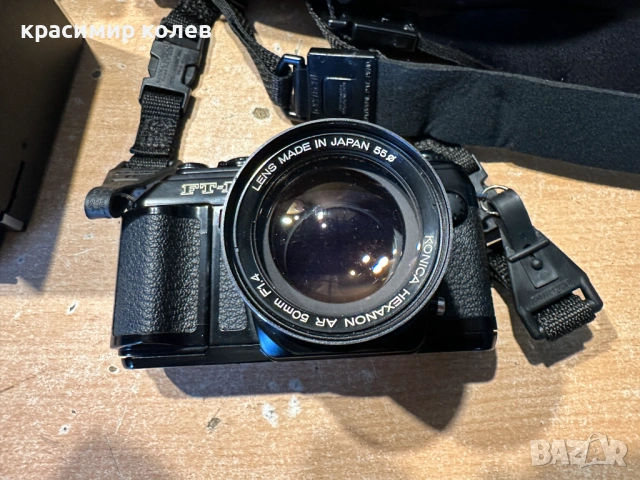 лентов фотоапарат "KONICA FT-1"+светкавици и чанта, снимка 2 - Фотоапарати - 53323124