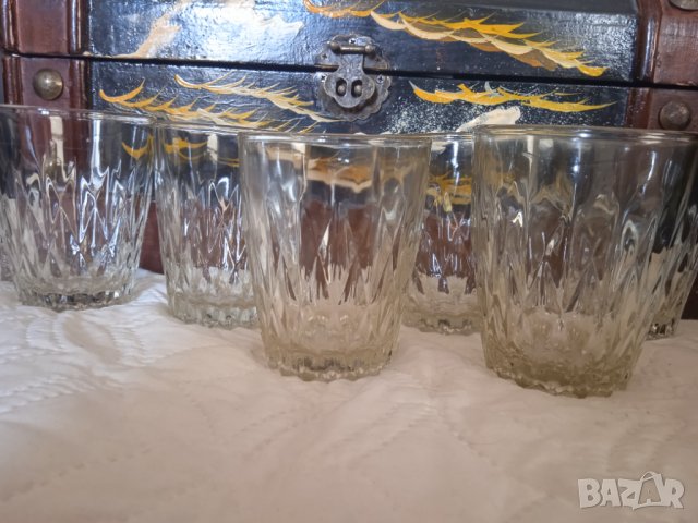USSR Руски стъклени чаши масивно стъкло маркирани 6 бр. + 2 бр. бонус, снимка 2 - Сервизи - 43492151
