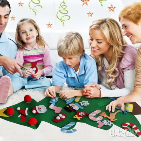 ПРОМОЦИЯ Коледна елха от филц с отделящи се орнаменти X0012VATF5, снимка 2 - Декорация за дома - 48404538