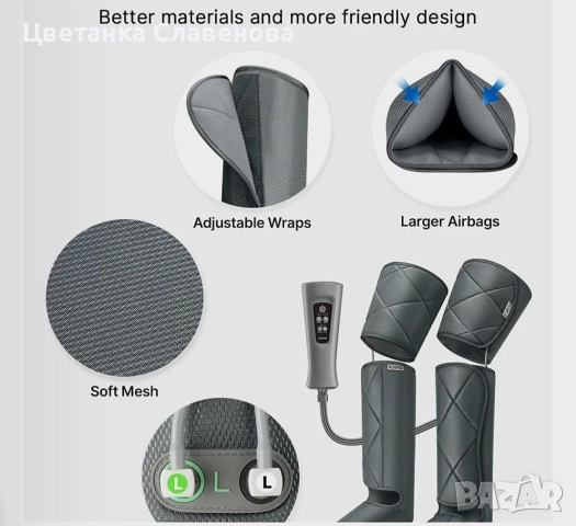 Термомасажор за крака Renpho Aeria Ultimate с топлина и въздушна компресия, снимка 8 - Други - 52306417