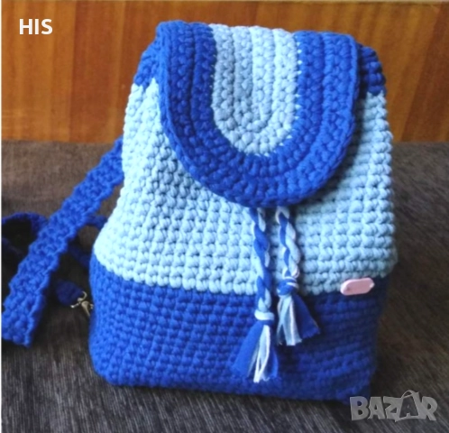 Плетена раница, хенмейд изработка, подходяща за малки и големи дами, снимка 11 - Раници - 42698340