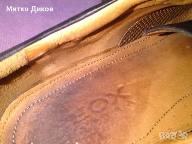 Мъжки официални обувки като нови меки телешки бокс Geox Respira amphibiox №43 стелка 28см, снимка 6 - Официални обувки - 36988461