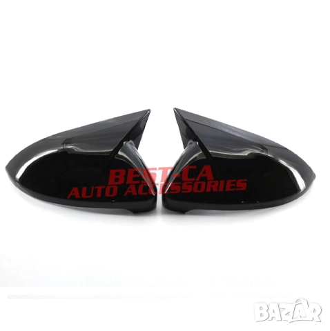 Капаци за огледала със щипки черен пиано лак Batman Style подходящи за Volkswagen Golf Mk7 2013-2019