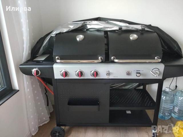 Продавам ново комбинирано барбекю, газ и дървени въглища , снимка 4 - Барбекюта - 52197752
