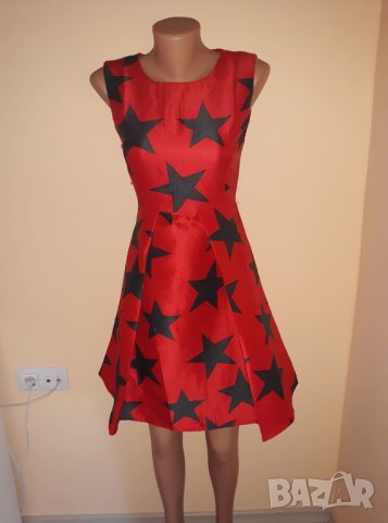 Нова червена рокля със звезди , снимка 4 - Рокли - 43362732