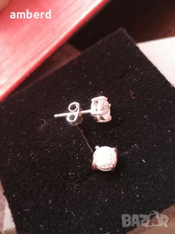 Сребърен комплект "Нежност" - обици и медальон , снимка 6 - Бижутерийни комплекти - 39564364