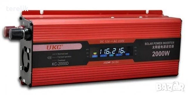 Нови ИНВЕРТОРИ UKC 2000W с дисплей -12V или 24v /220V, Промоция, снимка 2 - Аксесоари и консумативи - 39418613