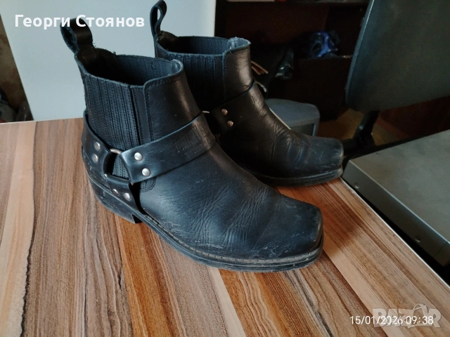 Мото боти естествена кожа 