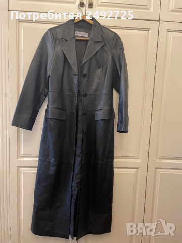 Палто яке черно естествена кожа ново HELLINE 