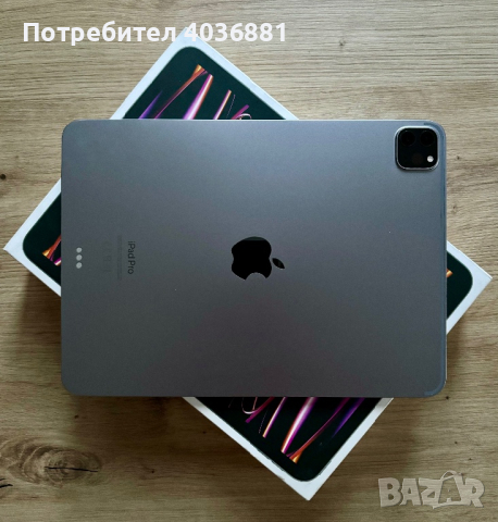Apple iPad Pro 11" (2022) 4th Gen, 256GB, Wi-Fi, Space Grey + Подарък слушалки Sony WHCH510, снимка 5 - Таблети - 44853923