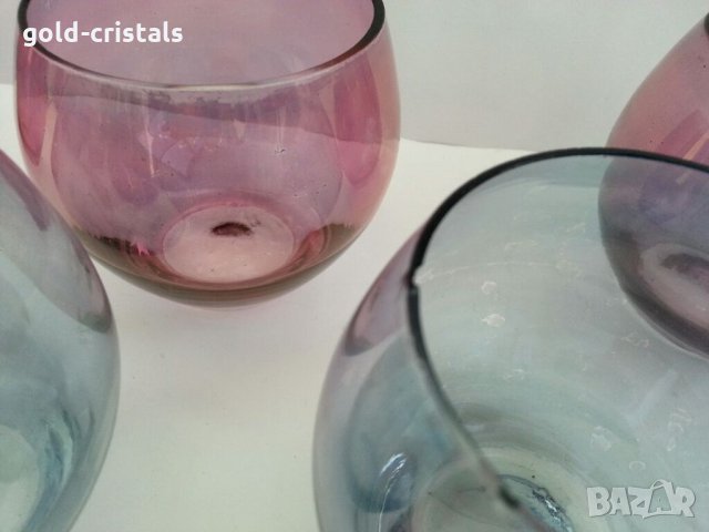 Ретро чаши цветно стъкло, снимка 6 - Антикварни и старинни предмети - 32329064