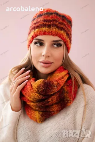 Дамски зимен комплект шапка и шал Zuzanna, 6цвята , снимка 16 - Шапки - 47811852