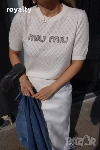 Miu Miu дамски тениски Различни цветове , снимка 12 - Тениски - 49698270