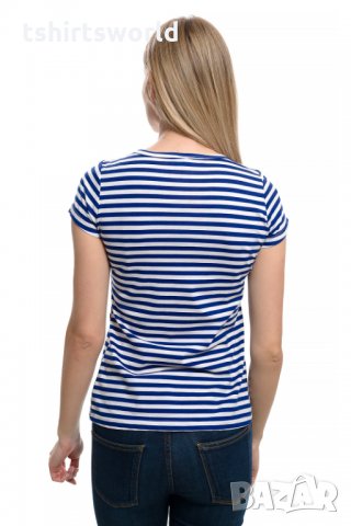 Нова дамска класическа моряшка тениска с трансферен печат Котва, снимка 4 - Тениски - 27952487