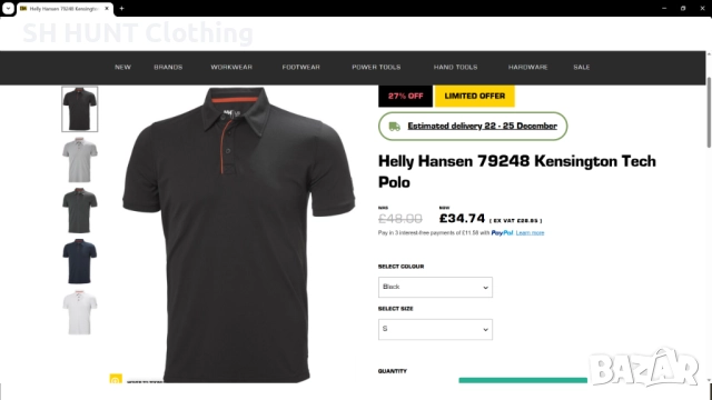 HELLY HANSEN 79248 Kensington Tech Work Stretch Polo размер L еластична работна тениска W4-688, снимка 2 - Тениски - 52804048