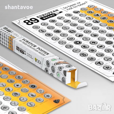 Скреч постер 89 европейски бири, снимка 5 - Подаръци за рожден ден - 27521986