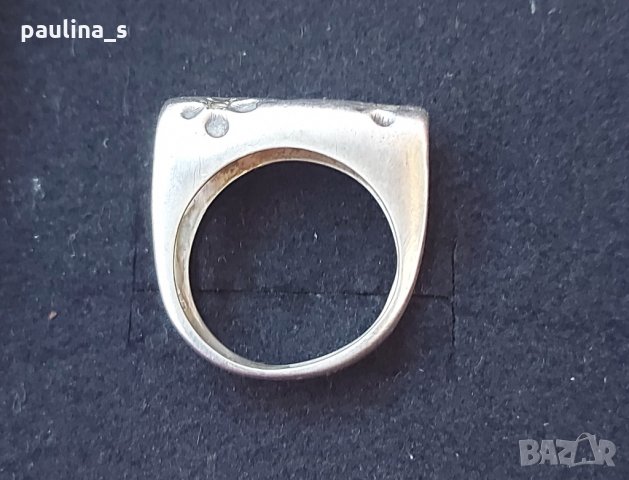 Антика / сребърен пръстен с естествени циркони проба 925 / СБХ, снимка 4 - Пръстени - 32503458