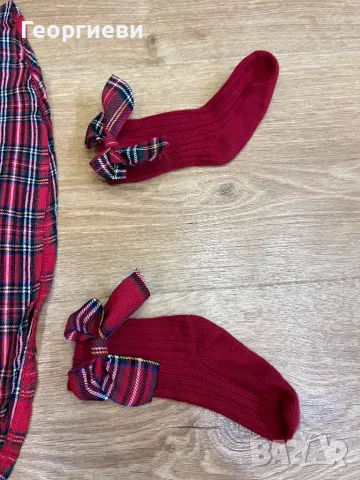 Коледна детска рокля с чорапи фиби и лента 18-24 м/рокля с еленче, снимка 3 - Бебешки рокли - 48427637