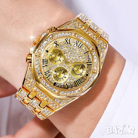 Универсален комплект часовник и гривна с кубинска плетка, снимка 2 - Бижутерийни комплекти - 51947521