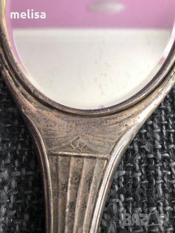 Старинно сребърно огледало и четка , снимка 4 - Други ценни предмети - 35343695