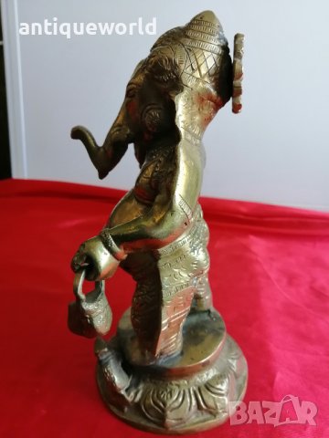 Уникална Бронзова Статуетка ГАНЕША, Будизъм , Буда, снимка 4 - Антикварни и старинни предмети - 43209693