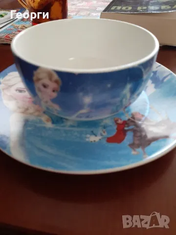 Порцеланова купичка и чинийка Елза  -Замръзнало кралство, снимка 6 - Чинии - 48504604