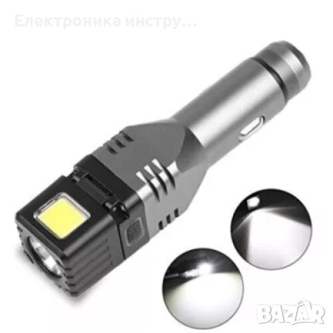 Зарядно за кола 3 в 1, USB, магнит, фенер COB