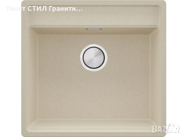 БЕж кухненска мивка за вграждане под плот Берген 60 Low 560x530 мм