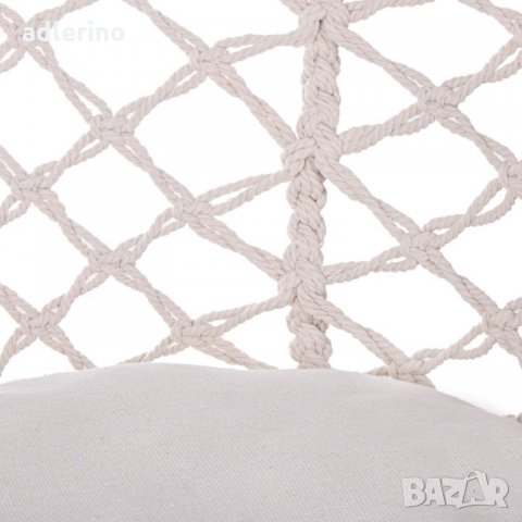 Уникална люлка за градина или дома, плетена люлка, висящ стол, бяла-екрю, 140 кг, без възглавничка, снимка 5 - Градински мебели, декорация  - 34159584