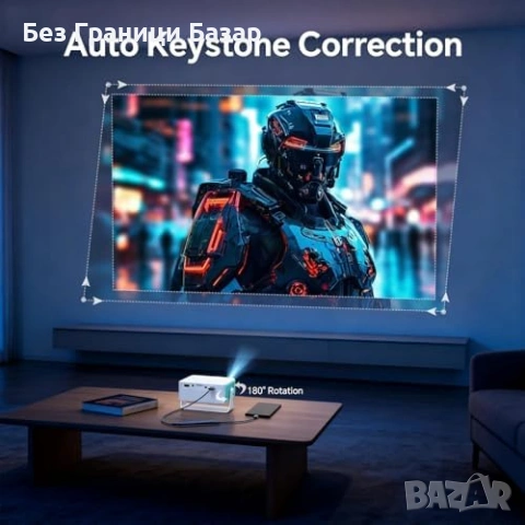 Нов Домашен мини проектор 720P 1080P Auto Keystone iOS Android HDMI, снимка 4 - Плейъри, домашно кино, прожектори - 53279748