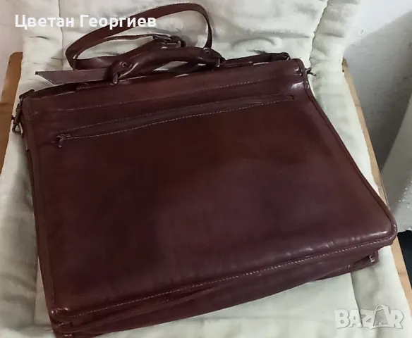 стара мъжка кожена бизнес чанта за документи BURKLEYS, снимка 6 - Чанти - 49104183