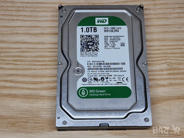 1TB DVR камери 1000GB хард диск за видеонаблюдение DVR или PC тествани WD Green WD10EZRX