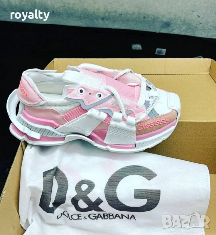 Сникърси-Dolce&Gabbana- Бяло и Розово, снимка 2 - Маратонки - 51941399