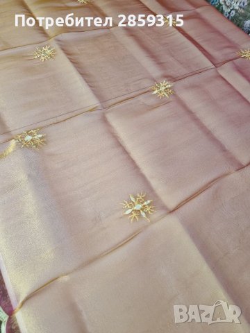 Луксозна покривка със златисти пискюли 110/220 см, снимка 5 - Покривки за маси - 40544459