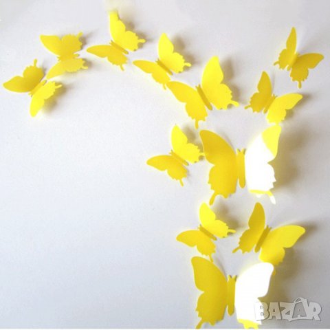12 броя комплект 3D стикери за стена с пеперуди, снимка 4 - Декорация за дома - 38559320